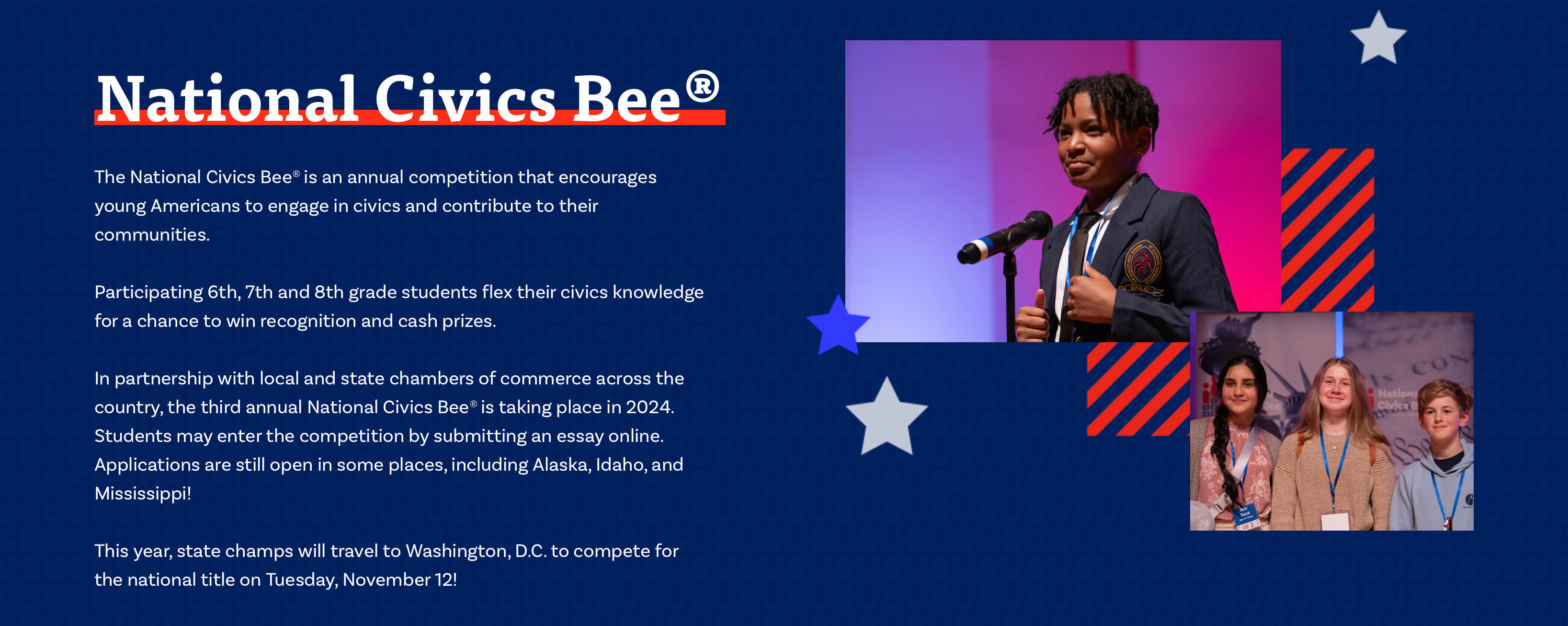 Visit the US Chamber to learn more and see what other localities across the nation are participationg in the Civics Bee! 